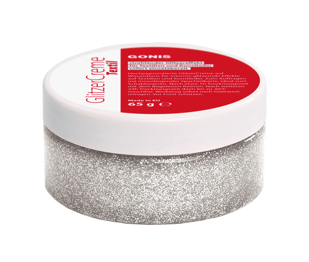 [Translate to französisch:] :fixed: GlitzerCreme Textil Weiß